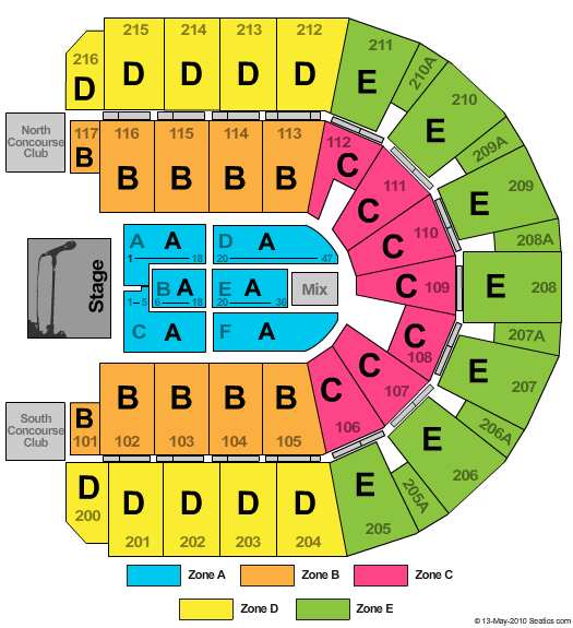 Vibrant Arena at The MARK End Stage Zone Seating Chart